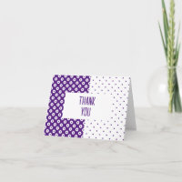 Polka-Dotted Purple & White Colour Block Thank You