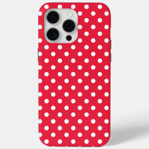 Polka Dotted Red iPhone 15 Pro Max Case