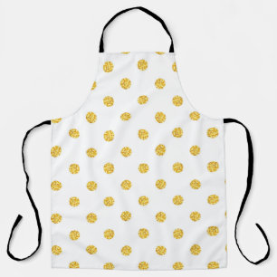 Polka Gold Glitter Dots Texture Apron
