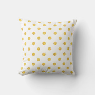 Polka Gold Glitter Dots Texture Cushion