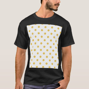 Polka Gold Glitter Dots Texture T-Shirt