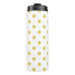 Polka Gold Glitter Dots Texture Thermal Tumbler