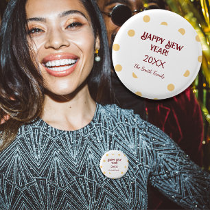 Polka gold New Year's Eve Party  3 Cm Round Badge