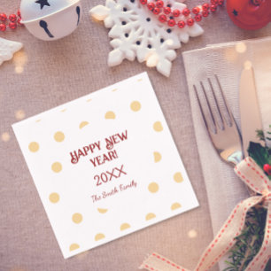 Polka gold New Year's Eve Party Napkin