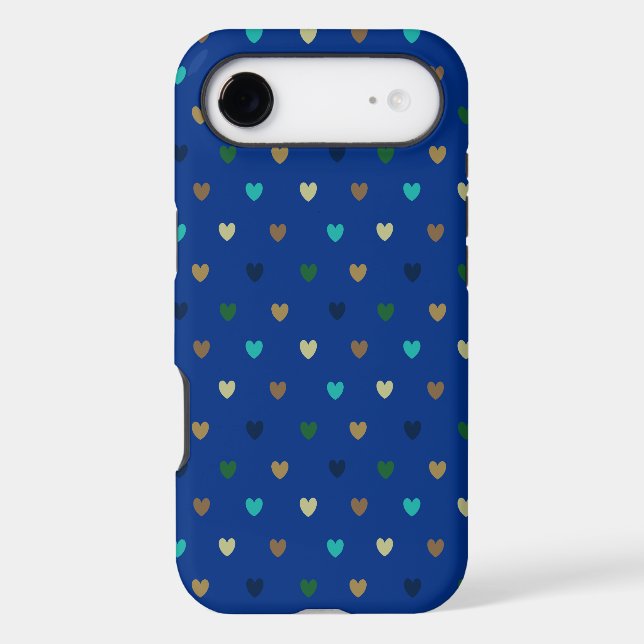 Polka hearts in peacock blue shades (Back)