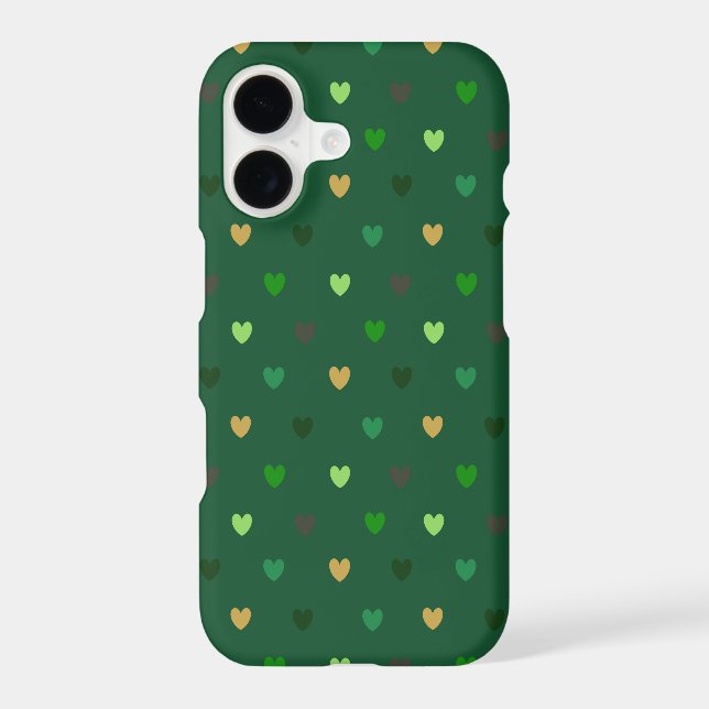 Polka hearts on forest green (Back)