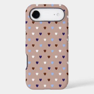 Polka hearts on pale brown