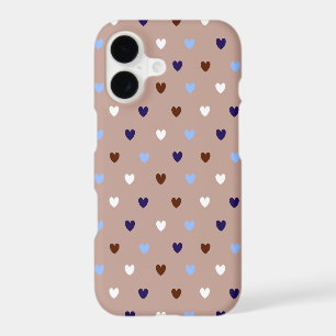 Polka hearts on pale brown