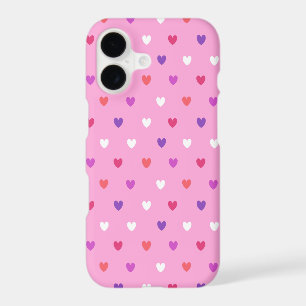 Polka hearts on pink