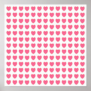 Polka Hearts Poster