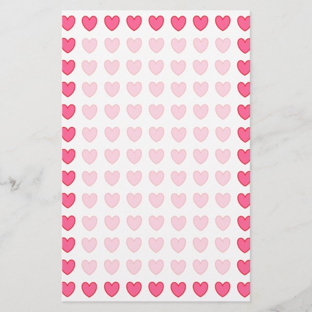 Polka Hearts Stationery (Front)