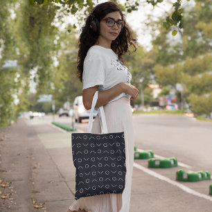 Polka lines tote bag