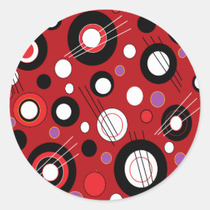 Polka Lipstick Red Classic Round Sticker