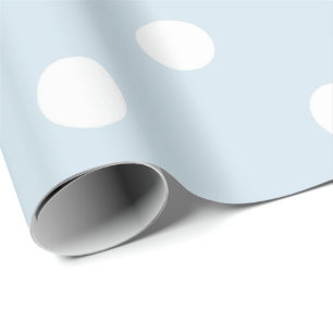 Polka Small Dots Baby Blue White Classic Pastel Wrapping Paper