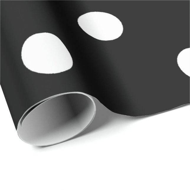 Polka Small Dots Black White Classic Elegant Wrapping Paper (Roll Corner)