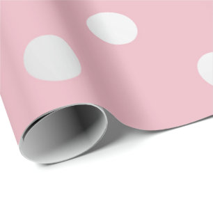 Polka Small Dots Pink Powder Blush Silver Grey Wrapping Paper
