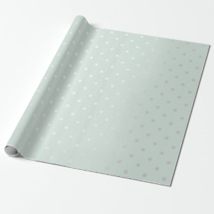 Polka Tiny Small Dots Grey Blue Tiffany Aqua Wrapping Paper