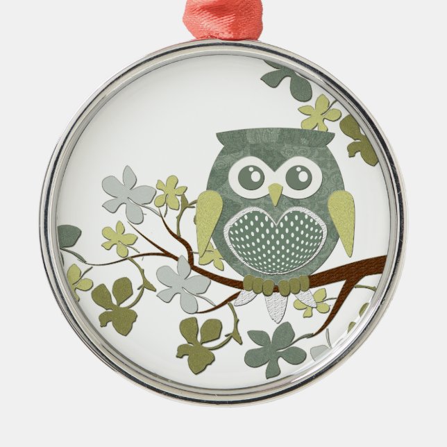 Polka Tree Owl Ornament (Front)