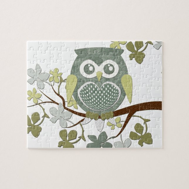 Polka Tree Owl Puzzle (Horizontal)