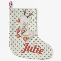 Polkadot Christmas Stockings w/ Duck
