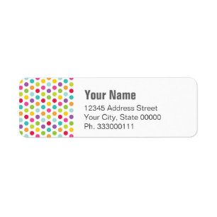 Polkadot Colour Return Address Label