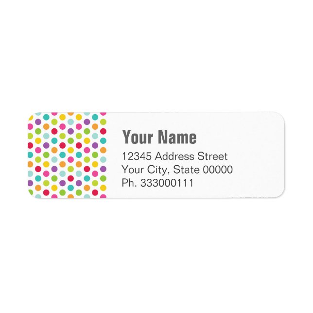 Polkadot Colour Return Address Label (Front)