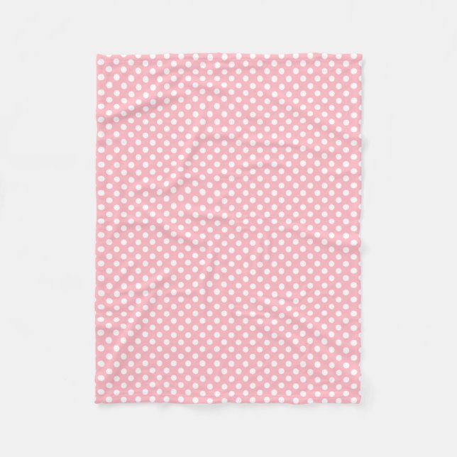 Polkadot Design Light Pink Fleece Blanket (Front)