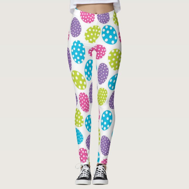 Polkadot Easter Eggs Leggings (Front)