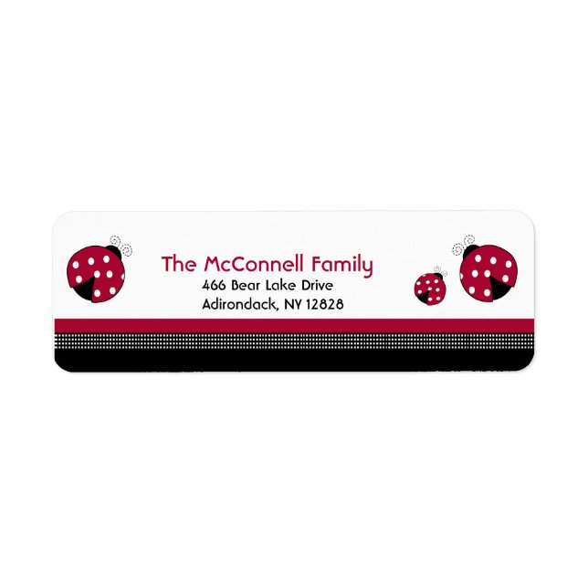 Polkadot Ladybug PRINTABLE ADDRESS LABELS (Front)