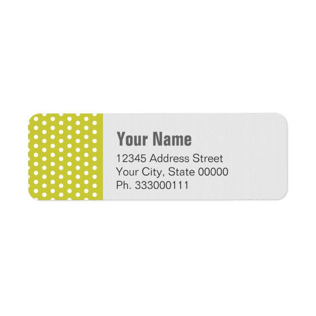 Polkadot Light Green Return Address Label (Front)