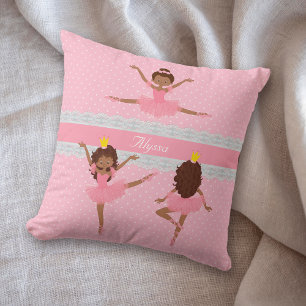Polkadot Pattern Lace Pink Ballerina Cushion