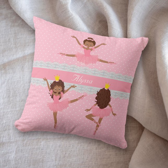 Polkadot Pattern Lace Pink Ballerina Cushion (Creator Uploaded)