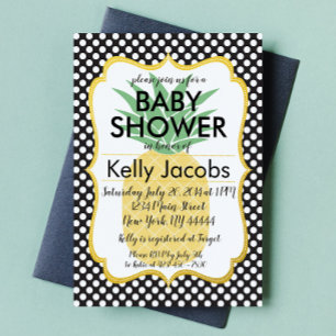 Polkadot Pineapple Baby Shower Invitation
