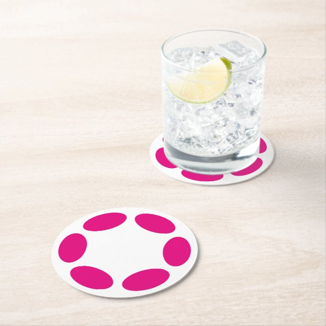 Polkadot Round Paper Coaster (Insitu)