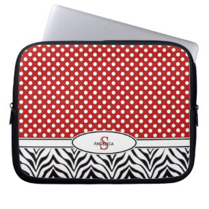 Polkadot & Zebra: Monogram Laptop Sleeve