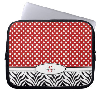Polkadot & Zebra: Monogram Laptop Sleeve