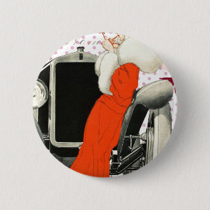 polkadots flapper 6 cm round badge