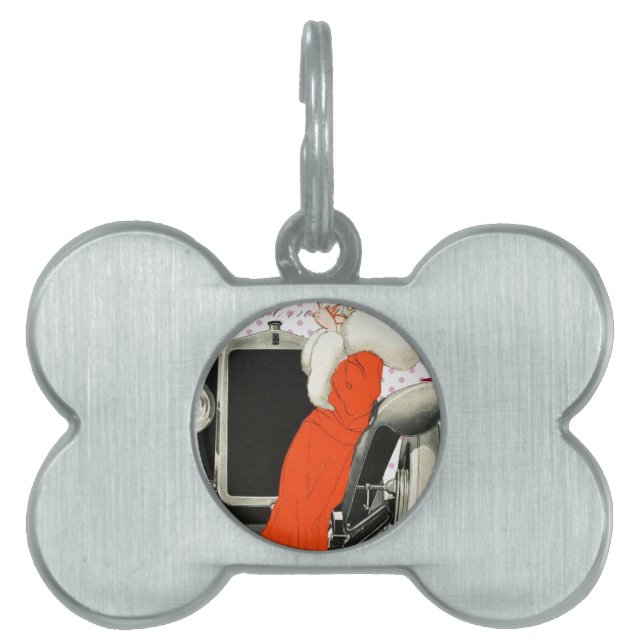 polkadots flapper pet name tag (Front)
