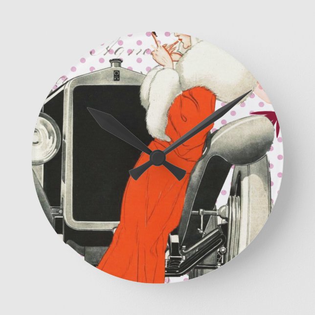 polkadots flapper round clock (Front)