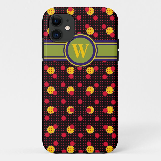 polkadots to add  initial letter Case-Mate iPhone case (Back)