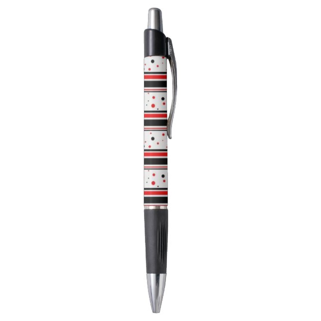 Polkies & Lines Black Ink Ballpoint Pen (Bottom (Vertical))
