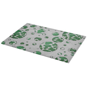 Polks Dot Cow Green and White Print Cutting Board