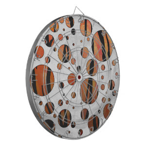 Polks Dot Tiger Hot orange and Black Print Dartboard