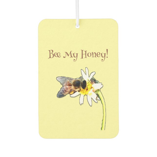 Pollinating Bumble Bee on a Flower Customised Car Air Freshener (Front)