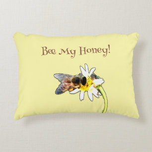 Pollinating Bumble Bee on a Flower Customised Decorative Cushion