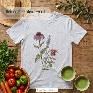 Pollinator Garden Botanical Illustration Tri-Blend Shirt