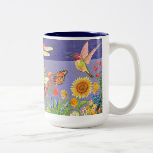 pollinator garden Two-Tone coffee mug
