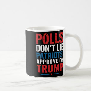 Polls Don’t Lie Patriots Approve Of Trump Funny 4t Coffee Mug