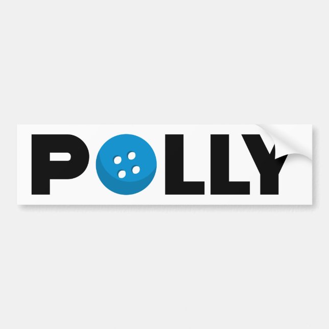 Polly button bumper sticker (Front)