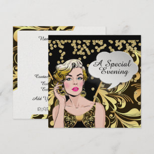 Polly Hosts a Grand Party Pop Art Invitation